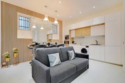 Cuisine ou kitchenette dans l'établissement Appartement familial cosy a Paris 3 Proche Marais