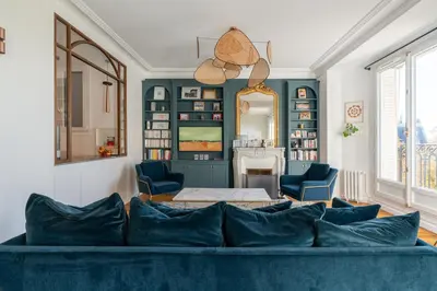 Coin salon dans l'établissement Cosy Family Nest in Montmartre