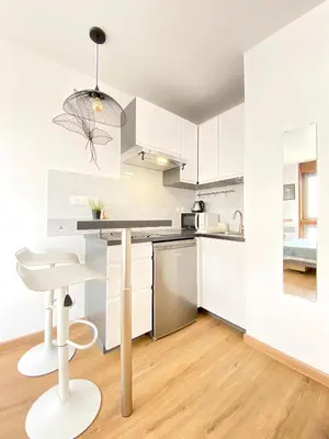 Cuisine ou kitchenette dans l'établissement Studio walkable distance to the Eiffel Tower