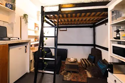 Cuisine ou kitchenette dans l'établissement Studio design Pigalle Montmartre