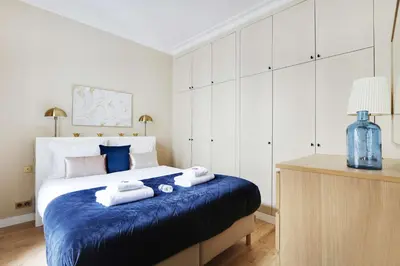 Un ou plusieurs lits dans un hébergement de l'établissement Superb apartment -1BR 4P- Musée d'Orsay Louvre