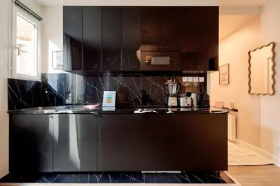 Cuisine ou kitchenette dans l'établissement Modern flat in Levallois