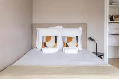 Un ou plusieurs lits dans un hébergement de l'établissement Charming bright T2 in Le Marais & Bastille on foot