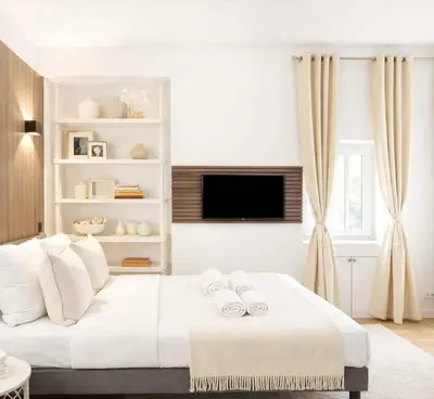 Un ou plusieurs lits dans un hébergement de l'établissement Saint Germain des Prés - Deluxe studio near Orsay Museum