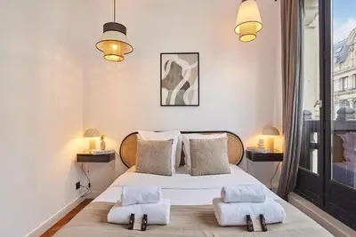 Un ou plusieurs lits dans un hébergement de l'établissement Elegant Apartment - Montorgueil - Le Marais