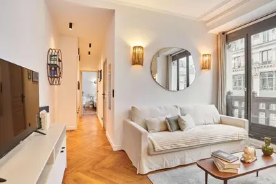 Coin salon dans l'établissement Elegant Apartment - Montorgueil - Le Marais