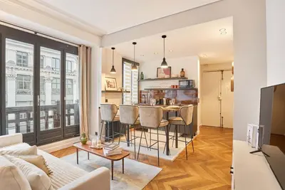 Coin salon dans l'établissement Elegant Apartment - Montorgueil - Le Marais