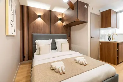 Un ou plusieurs lits dans un hébergement de l'établissement Stunning studio - Montparnasse