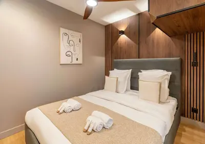 Un ou plusieurs lits dans un hébergement de l'établissement Stunning studio - Montparnasse