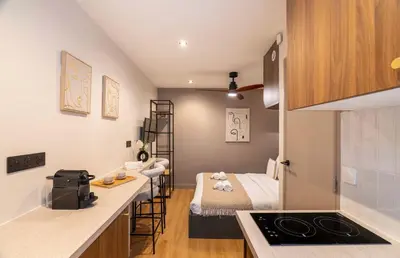 Cuisine ou kitchenette dans l'établissement Stunning studio - Montparnasse