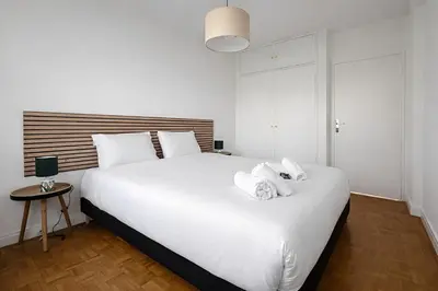 Un ou plusieurs lits dans un hébergement de l'établissement Le Candelaria - 6 pers - Proche Paris - Balcon