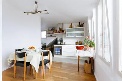 Cuisine ou kitchenette dans l'établissement Le Rooftop Aux Puces - Terrasse rooftop