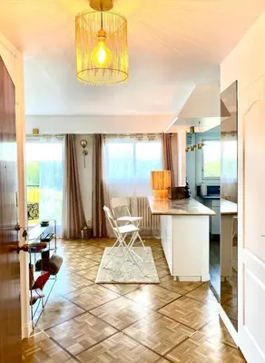 Cuisine ou kitchenette dans l'établissement Appartement chaleureux Belle vue Proche de Paris