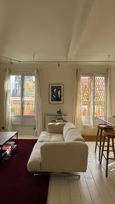 Un ou plusieurs lits dans un hébergement de l'établissement Duplex, grand balcon et sauna