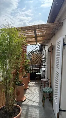 Balcon ou terrasse dans l'établissement Duplex, grand balcon et sauna