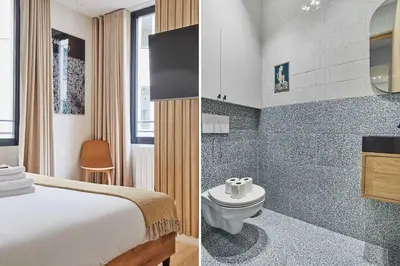 Salle de bains dans l'établissement Apartment in the heart of Paris - Marais
