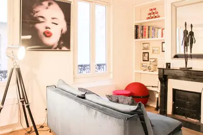 Coin salon dans l'établissement Studio lumineux et central pour 4 à Paris