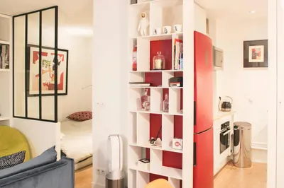 Cuisine ou kitchenette dans l'établissement Studio lumineux et central pour 4 à Paris