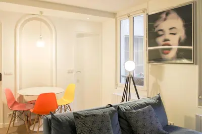 Coin salon dans l'établissement Studio lumineux et central pour 4 à Paris