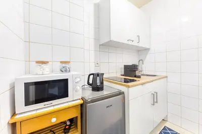 Cuisine ou kitchenette dans l'établissement charmant 2 pièces métro 14