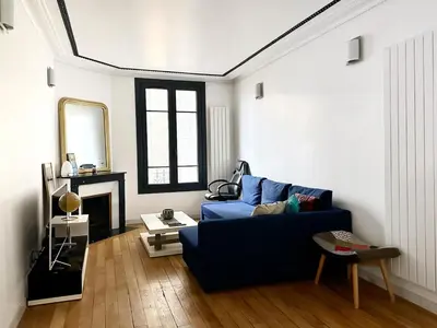 Coin salon dans l'établissement Celine 4 Charmant Studio avec une chambre, La défense