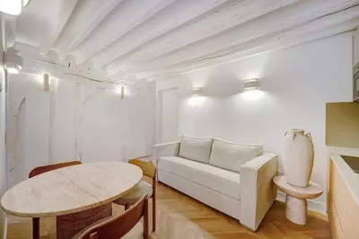 Coin salon dans l'établissement Marais studio in city center