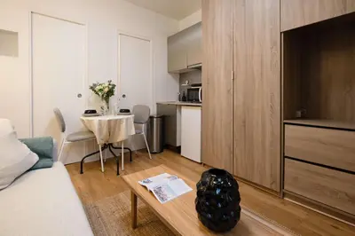 Cuisine ou kitchenette dans l'établissement Studio de charme Republique