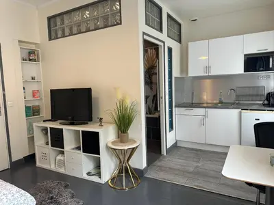 Cuisine ou kitchenette dans l'établissement Cosy studio beaubourg, Paris centre