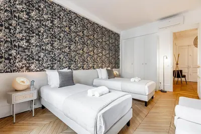 Un ou plusieurs lits dans un hébergement de l'établissement A1# 8people # 4Bedrooms # Wagram # AC # Paris 8