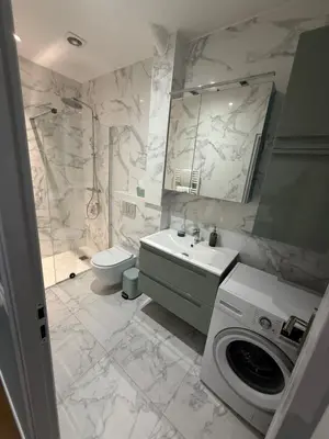 Salle de bains dans l'établissement Lea appartement