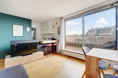 Coin salon dans l'établissement Elegant Apartment - 1BR- 2P- Nation