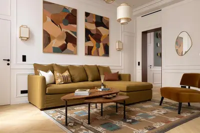 Coin salon dans l'établissement Amazing apartment 2BR 6P - Louvre Museum