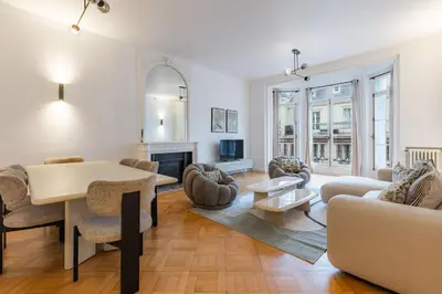 Coin salon dans l'établissement Appartement de prestige climatisé