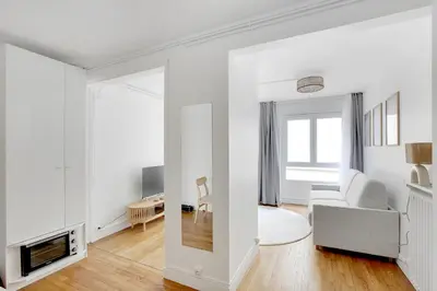 Un ou plusieurs lits dans un hébergement de l'établissement New apartment near Montparnasse in Paris 15