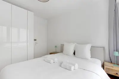 Un ou plusieurs lits dans un hébergement de l'établissement New apartment near Montparnasse in Paris 15