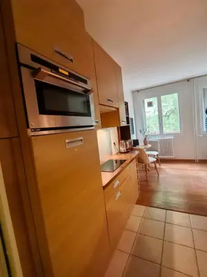 Cuisine ou kitchenette dans l'établissement Quiet Furnished Studio in Neuilly
