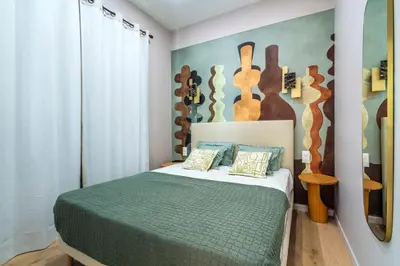 Un ou plusieurs lits dans un hébergement de l'établissement Elegant 2-room air-conditioned apartment - Paris 17