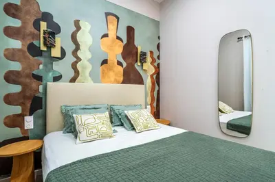 Un ou plusieurs lits dans un hébergement de l'établissement Elegant 2-room air-conditioned apartment - Paris 17