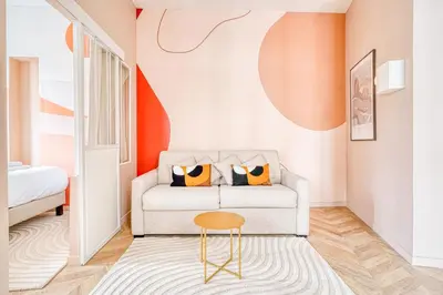Un ou plusieurs lits dans un hébergement de l'établissement Comfortable 3 rooms with air conditioning