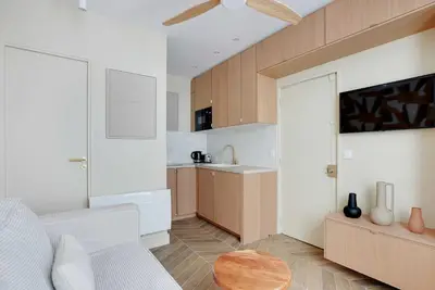Cuisine ou kitchenette dans l'établissement Cosy and bright studio - 2P- Near Sacre-Coeur
