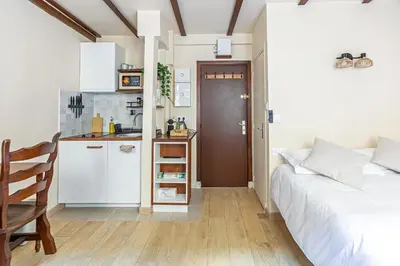 Cuisine ou kitchenette dans l'établissement Champs-élysées Charmant studio cosy