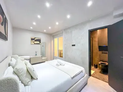 Un ou plusieurs lits dans un hébergement de l'établissement UrbanFlat 11 - Grand Studio Pereire Wagram - Champs-Elysees