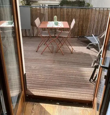 Balcon ou terrasse dans l'établissement Tiny house with terrace near Pantheon