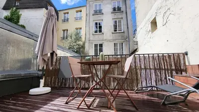 Balcon ou terrasse dans l'établissement Tiny house with terrace near Pantheon