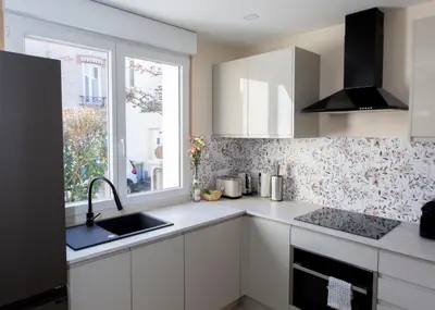 Cuisine ou kitchenette dans l'établissement Luxe Neuf - Parking Rue Gratuit - 4mn à pied Gare RER B Arcueil Cachan - 10mn Paris RERB - AC - Climatisation - Netflix inclus - From 1 to 6 guests