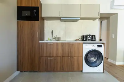 Cuisine ou kitchenette dans l'établissement Charmant T2 climatisé, Marais