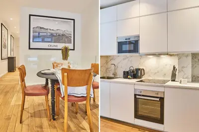 Cuisine ou kitchenette dans l'établissement Modern Apartement Center of Paris Montmartre