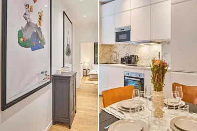 Cuisine ou kitchenette dans l'établissement Modern Apartement Center of Paris Montmartre