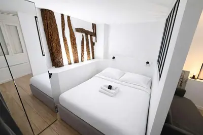 Un ou plusieurs lits dans un hébergement de l'établissement Paris 3eme Studio Renove Emplacement Ideal - 2P