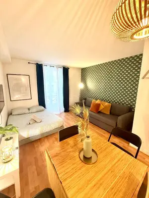 Coin salon dans l'établissement Appartement Popincourt Republique Paris